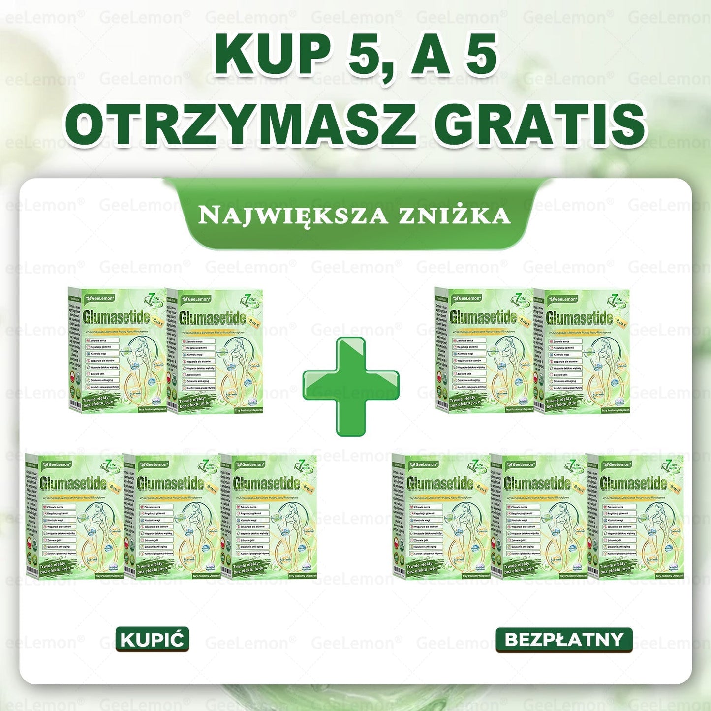 Oficjalny Sklep | 👩⚕️🛡️ 𝐆𝐞𝑒𝐿𝑒𝐦𝐨𝐧® 𝐆𝐥𝐮𝐦ase𝐭𝐢𝐝𝐞 𝟖 𝐰 𝟏 Smukły i Zdrowy Nano Plaster z Mikronakłuciami 🇵🇱(Tylko raz dziennie, widoczne zmiany już w 7 dni)✅ Na otyłość, 🅛🅞🅞🅢🅔 🅢🅚🅘🅝 wiotką skórę, cukrzycę, bezdech senny, problemy ze stawami i wiele więcej