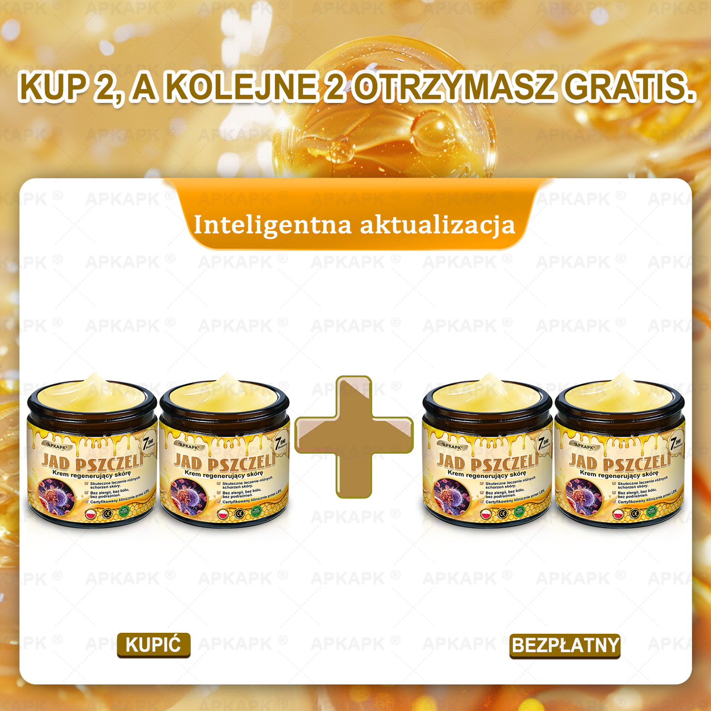 ΑPΚΑPK® Jad Pszczoły Kompleksowy Krem✨✨pomaga w leczeniu problemów skórnych, takich jak: zmarszczki, blizny, plamy pigmentacyjne, rozstępy, trądzik, łuszczyca, egzema, zmiany skórne, podrażnienia, stany zapalne i inne problemy skórne🔥