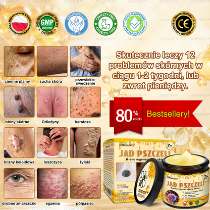 ΑPΚΑPK® Jad Pszczoły Kompleksowy Krem✨✨pomaga w leczeniu problemów skórnych, takich jak: zmarszczki, blizny, plamy pigmentacyjne, rozstępy, trądzik, łuszczyca, egzema, zmiany skórne, podrażnienia, stany zapalne i inne problemy skórne🔥