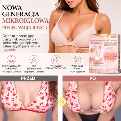 💜HISKIN® Mikroigłowe plastry na piersi wspierające efekt pełniejszego wyglądu, liftingu i ujędrnienia