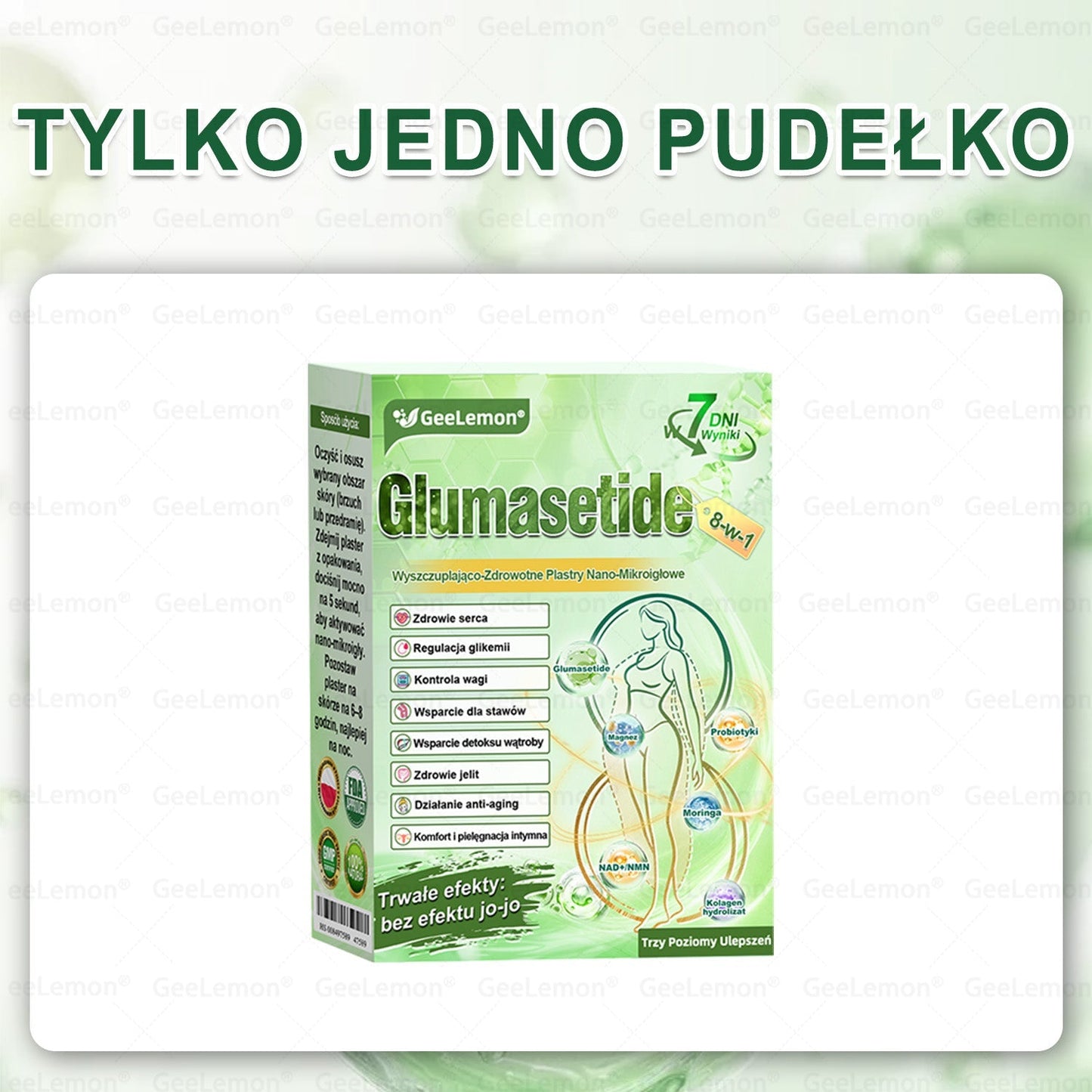 Oficjalny Sklep | 👩‍⚕️🛡️ 𝐆𝐞𝑒𝐿𝑒𝐦𝐨𝐧® 𝐆𝐥𝐮𝐦ase𝐭𝐢𝐝𝐞 𝟖 𝐰 𝟏 Smukły i Zdrowy Nano Plaster z Mikronakłuciami 🇵🇱(Tylko raz dziennie, widoczne zmiany już w 7 dni)✅ Na otyłość, 🅛🅞🅞🅢🅔 🅢🅚🅘🅝 wiotką skórę, cukrzycę, bezdech senny, problemy ze stawami i wiele więcej