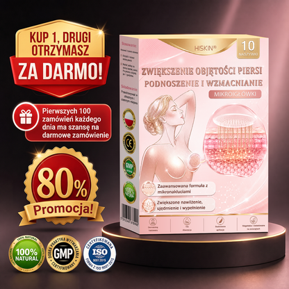 💜HISKIN® Mikroigłowe plastry na piersi wspierające efekt pełniejszego wyglądu, liftingu i ujędrnienia