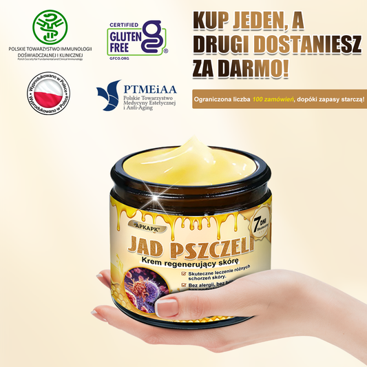 ΑPΚΑPK® Jad Pszczoły Kompleksowy Krem✨✨pomaga w leczeniu problemów skórnych, takich jak: zmarszczki, blizny, plamy pigmentacyjne, rozstępy, trądzik, łuszczyca, egzema, zmiany skórne, podrażnienia, stany zapalne i inne problemy skórne🔥