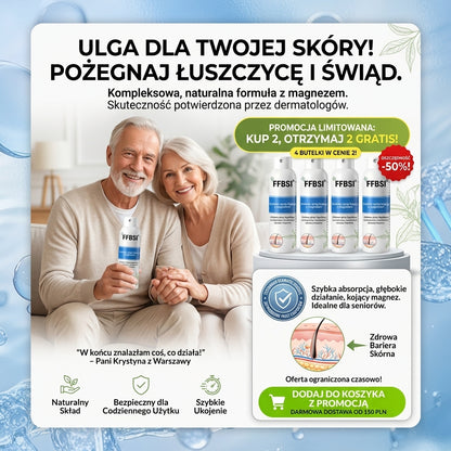 Szybka ulga w swędzeniu i ukojenie zaczerwienionej skóry! ⭐FFBSI® Magnezowy spray ziołowy na łuszczycę 🔥Łagodzi objawy łuszczycy, egzemy i trądziku, zmniejsza wypryski i przebarwienia, głęboko nawilża i wspiera regenerację skóry